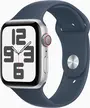 Apple Watch SE (2022) (GPS + cellular) 44mm silver with sport wristlet M/L sturmblau