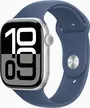 Apple Watch Series 10 (GPS) 46mm aluminium silver with sport wristlet S/M Denim