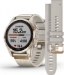 Garmin Fenix 7S Sapphire solar cream gold titanium/cream heather 