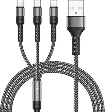 RAVIAD 3in1 USB charging cable grey