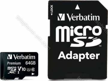 Verbatim Premium 600x R90 microSDXC 64GB Kit, UHS-I U1, Class 10