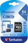 Verbatim Premium 600x R90 microSDXC 64GB Kit, UHS-I U1, Class 10