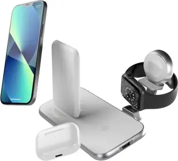 Zens 4 in 1 Stand+Watch wireless Charger aluminium white