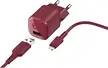 Fresh 'n Rebel USB 12W mini Charger + Lightning cable Ruby Red